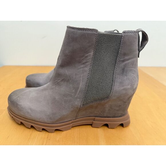 Sorel Joan Of Arctic Wedge III Women 11 Chelsea Boot TAN Waterproof Leather Shoe - Picture 1 of 10
